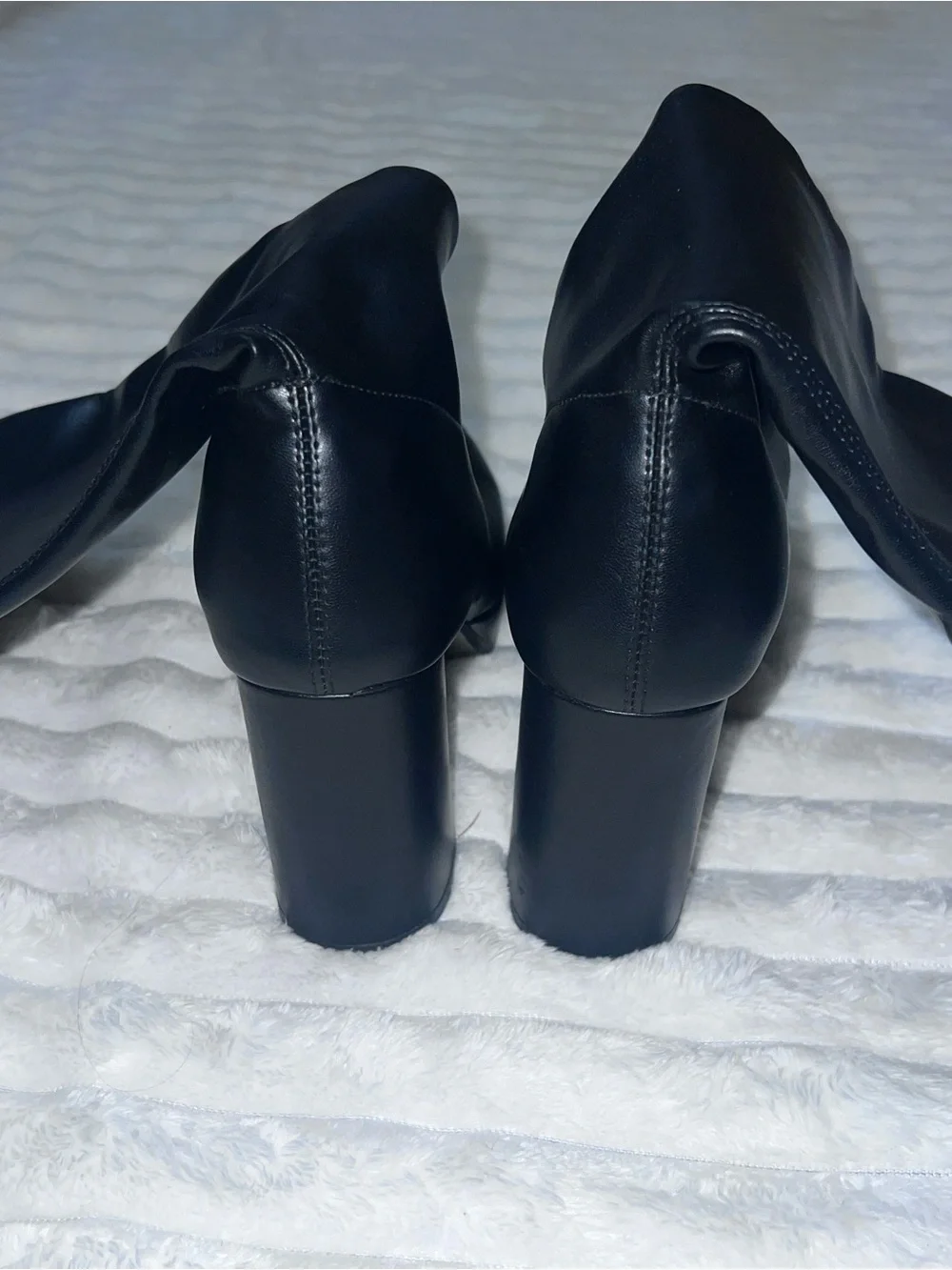 Women's Black Platform Boots - Sleek Block Heel